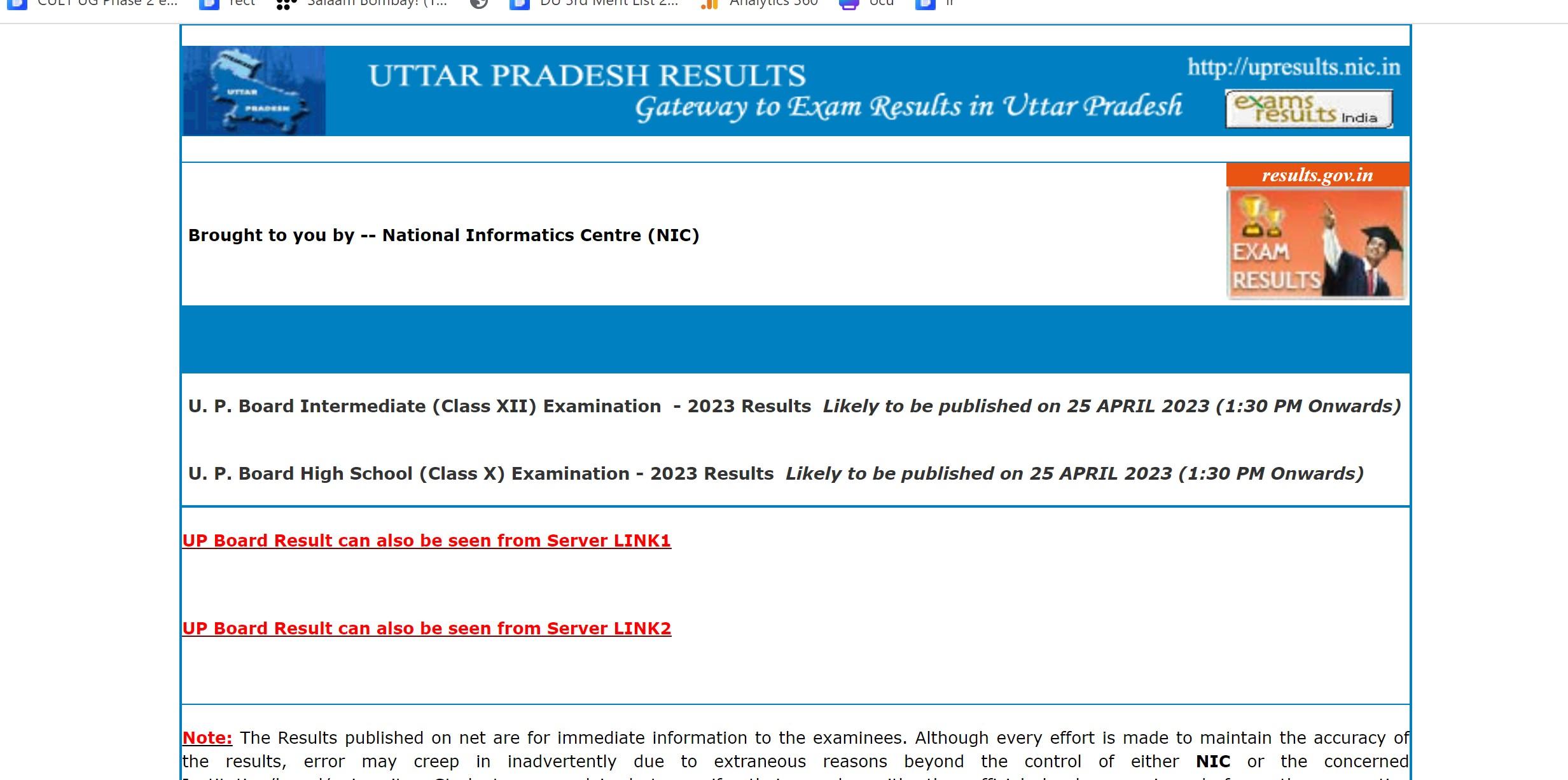 UP Intermediate result 2023