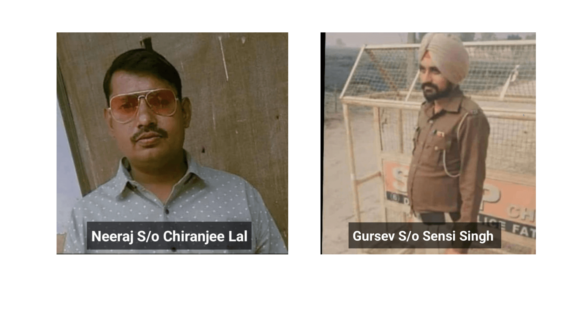 Home Guard Neeraj s/o Chiranjee Lal and Home Guard Gursev s/o Sensi Singh were killed on Monday. (HT Photo)