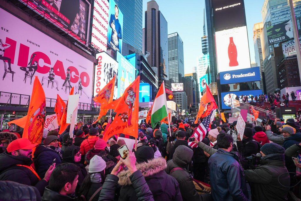 Indian Diaspora illuminated Times Square with a spectacular celebration of the Pran-Prathistha at Ram Mandir.