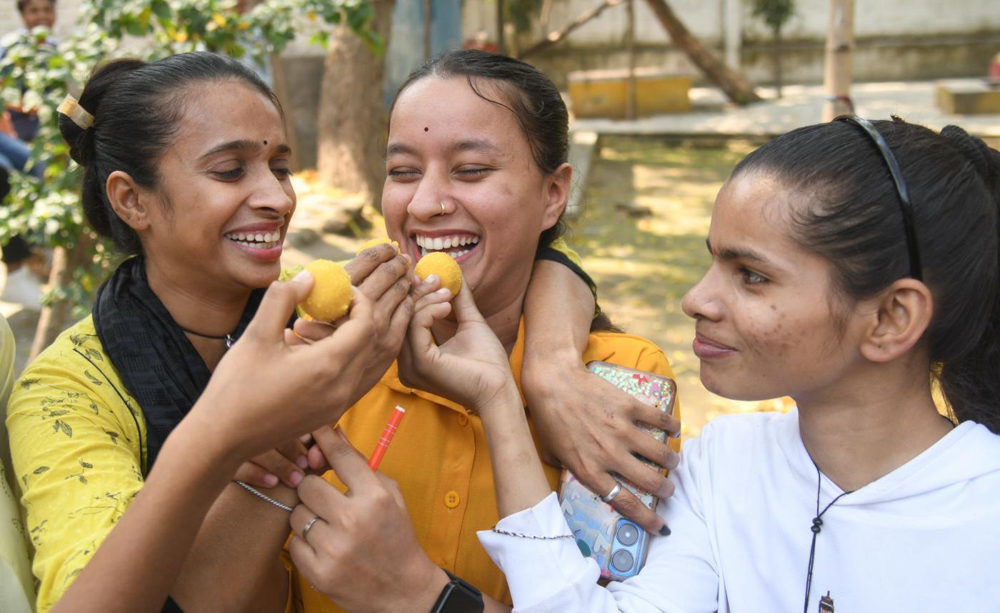 Bihar board 12th result 2024 live updates: Students celebrating after results 