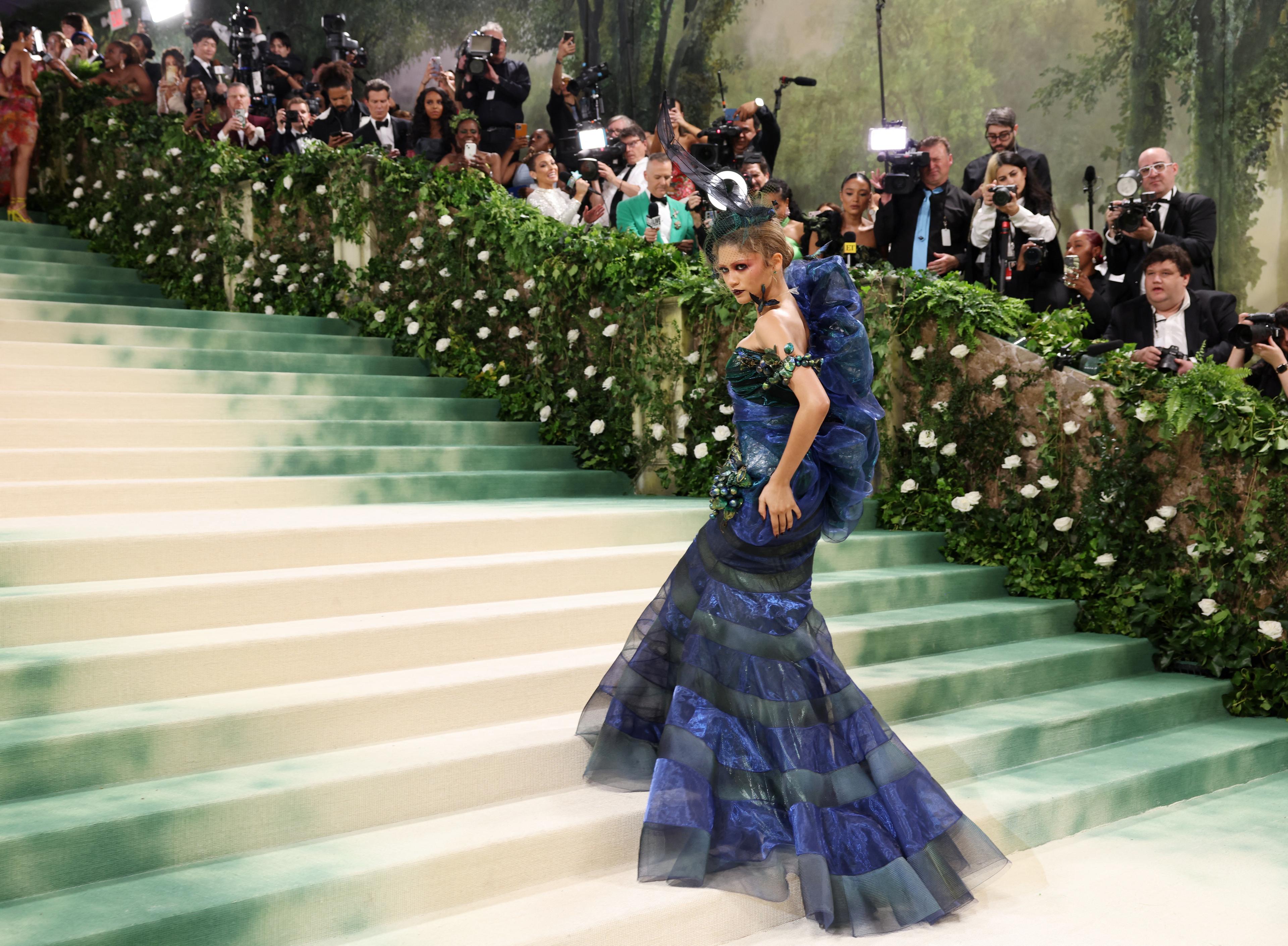 Zendaya poses at the Met Gala. (REUTERS)