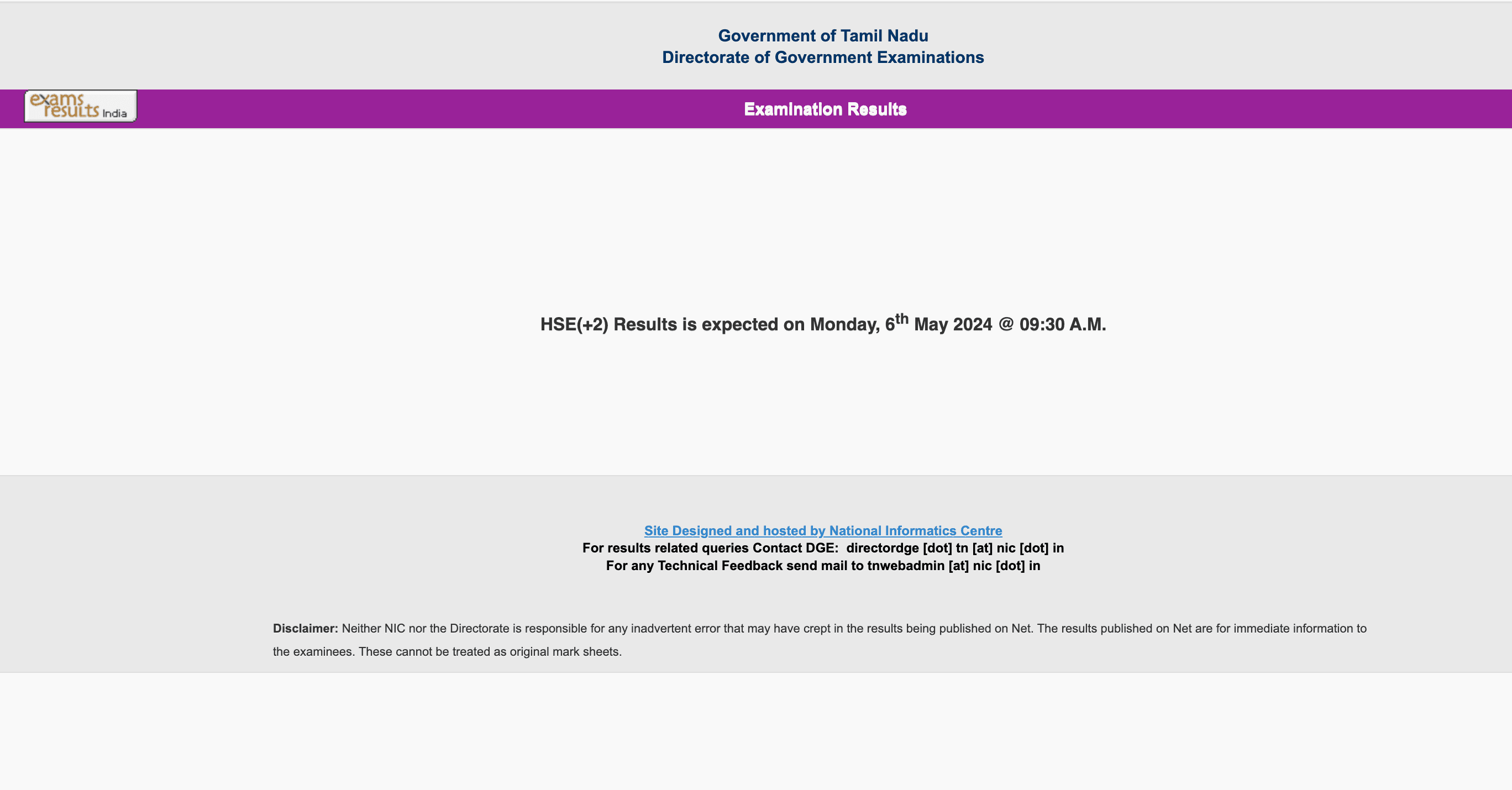 TN 12th result soon on tnresults.nic.in
