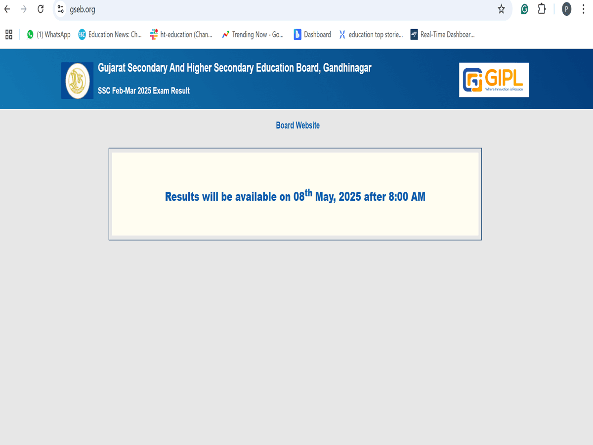 GSEB Gujarat Board SSC Class 10th Result LIVE: Official website 
