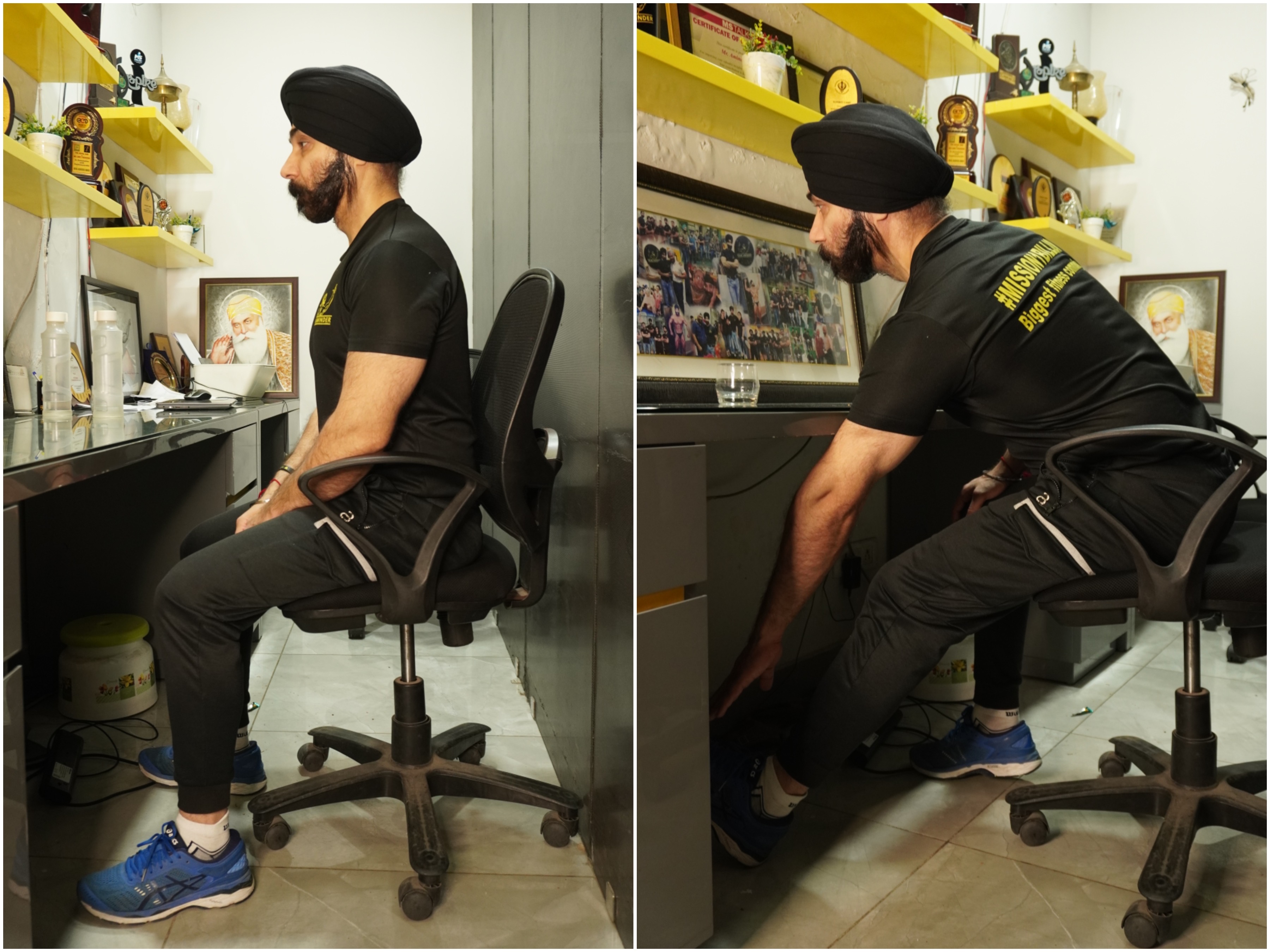 Hamstring chair stretch(Aminder Singh) Hamstring chair stretch(Aminder Singh)
