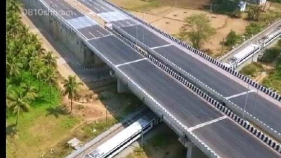Vande Bharat train and Bengaluru - Mysuru expressway in one frame. Watch Vande Bharat train and Bengaluru - Mysuru expressway in one frame. Watch