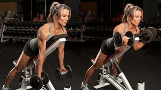 Incline Dumbbell Curl: This exercise is great for targeting the lower part of your biceps. Start by lying on an incline bench with your feet flat on the floor and a pair of dumbbells in your hands. Keeping your elbows close to your body, curl the dumbbells up until your forearms touch your biceps. Slowly lower the dumbbells back to the starting position.(pinterest)