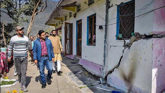 Homes in mountains will also have stricter codes, especially in the wake of subsidence in Uttarakhand’s Joshimath. (PTI) Homes in mountains will also have stricter codes, especially in the wake of subsidence in Uttarakhand’s Joshimath. (PTI)