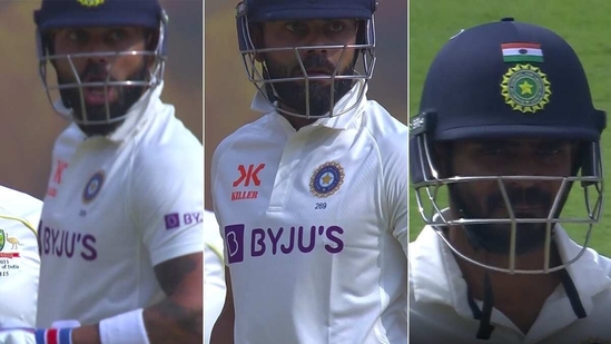 Kohli was not pleased with Bharat as the in-form batter gave his teammate a stare-down in the 109th over(Twitter-Screengrab Hotstar) Kohli was not pleased with Bharat as the in-form batter gave his teammate a stare-down in the 109th over(Twitter-Screengrab Hotstar)