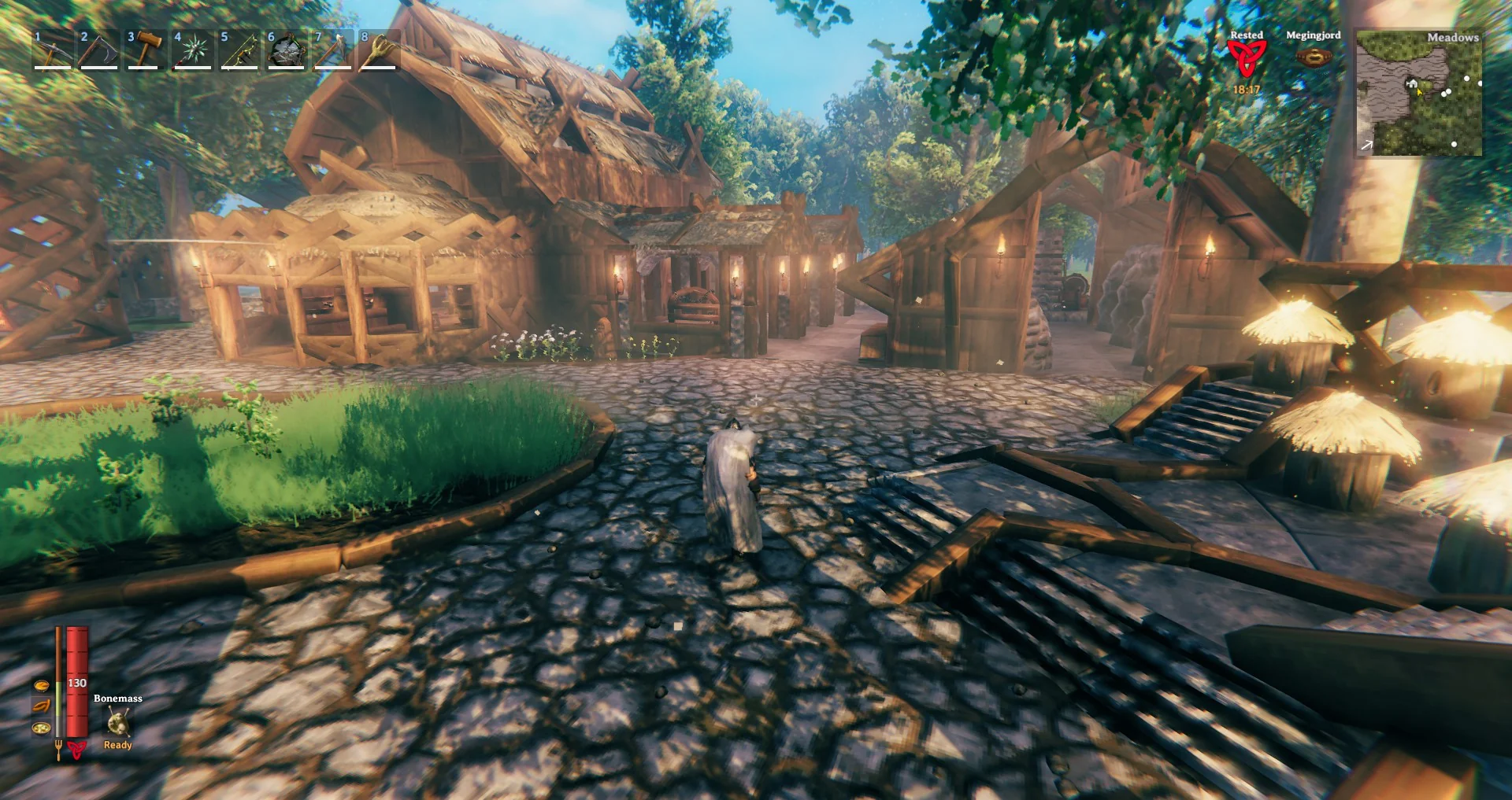 Building a meadows base in Valheim Building a meadows base in Valheim