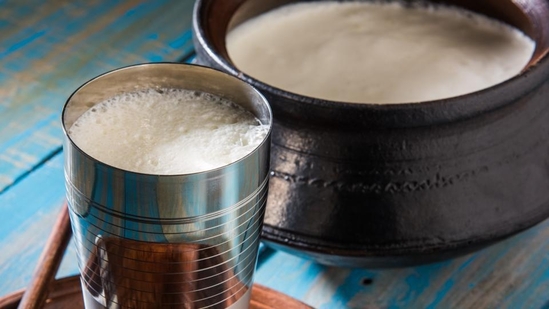 Lassi: Lassi is a traditional Indian drink made with yogurt, water, and spices. It is a popular drink during Navratri fasting as it is refreshing, filling, and helps in digestion. It is also a good source of protein and calcium.(Shutterstock)