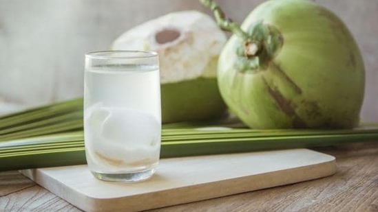 Coconut water: Coconut water is a natural source of electrolytes and is a great way to stay hydrated during Navratri fasting. It is low in calories and contains essential minerals like potassium, magnesium, and calcium.(Shutterstock)