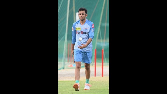 Ravi Bishnoi during a training of the Lucknow Super Giants in Lucknow (Sourced) Ravi Bishnoi during a training of the Lucknow Super Giants in Lucknow (Sourced)