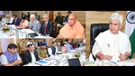 Jammu and Kashmir LG Manoj Sinha on Friday discussed arrangements for this year’s Shri Amarnath Yatra at the 44th meeting of Shri Amarnathji Shrine Board (SASB) at Raj Bhawan here (HT Photo) Jammu and Kashmir LG Manoj Sinha on Friday discussed arrangements for this year’s Shri Amarnath Yatra at the 44th meeting of Shri Amarnathji Shrine Board (SASB) at Raj Bhawan here (HT Photo)