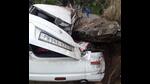The car buried due to landslide in Rampur in Shimla on Saturday. (Deepak Sansta/HT) The car buried due to landslide in Rampur in Shimla on Saturday. (Deepak Sansta/HT)