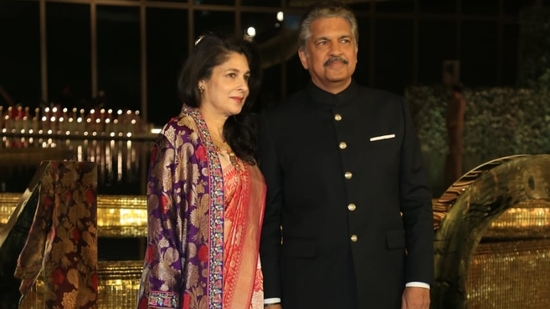 Businessman Anand Mahindra was spotted with wife Anuradha at the NMACC event. Anand Mahindra is known for his interesting posts on Twitter. (Varinder Chawla)