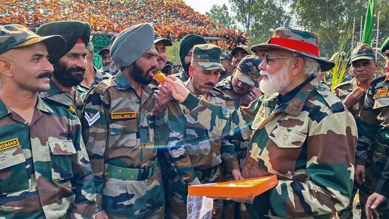 File photo of Prime Minister Narendra Modi with Indian troops in Jammu and Kashmir File photo of Prime Minister Narendra Modi with Indian troops in Jammu and Kashmir