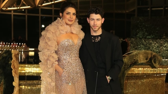 Priyanka Chopra and Nick Jonas came down to India with daughter Malti especially for the NMACC launch. They made a stunning couple entry at the event and were seen mingling with her industry colleagues. (Varinder Chawla)