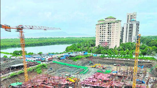 In a warning to the builder – Mistry Constructions – the HC has said that any work being carried out on-site may be subject to the outcome of the petition filed by Navi Mumbai resident Sunil Agarwal seeking to halt construction on the upmarket Palm Beach Road, next to the Seawoods NRI complex. It is contiguous with the NRI and Talawe wetlands, which are important flamingo habitats. (HT PHOTO) In a warning to the builder – Mistry Constructions – the HC has said that any work being carried out on-site may be subject to the outcome of the petition filed by Navi Mumbai resident Sunil Agarwal seeking to halt construction on the upmarket Palm Beach Road, next to the Seawoods NRI complex. It is contiguous with the NRI and Talawe wetlands, which are important flamingo habitats. (HT PHOTO)