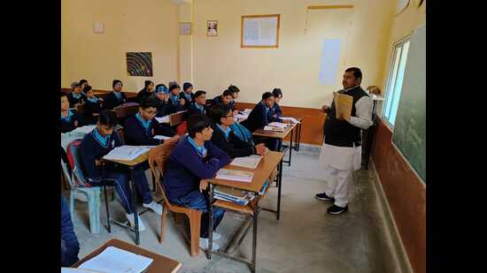 Students studying in a secondary school in Prayagraj. (HT file) Students studying in a secondary school in Prayagraj. (HT file)