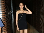 Aditi Rao Hydari also joined the team of Bheed for the Sunday get-together. She was spotted in a black short dress. (Varinder Chawla) Aditi Rao Hydari also joined the team of Bheed for the Sunday get-together. She was spotted in a black short dress. (Varinder Chawla)