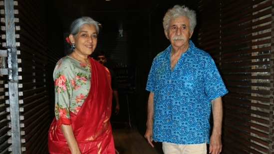 Ratna Pathak Shah and husband-actor Naseeruddin Shah also joined the Bheed team at the get-together. Ratna's web series Happy Family Conditions Apply and Naseeruddin's show Taj Divided By Blood recently released on OTT. (Varinder Chawla)