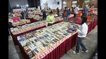 People browsing through books on display at the Lock the Box book fair at Lajpat Rai Bhawan, Sector 15, Chandigarh (Photo: Ravi Kumar/HT) People browsing through books on display at the Lock the Box book fair at Lajpat Rai Bhawan, Sector 15, Chandigarh (Photo: Ravi Kumar/HT)