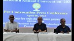 MNNIT officials led by director Prof RS Verma (middle) addressing media persons on Thursday . (HT Photo) MNNIT officials led by director Prof RS Verma (middle) addressing media persons on Thursday . (HT Photo)