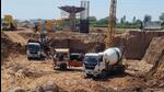 Work going on in full swing at the Greenfield Alignment near IT City. (HT Photo) Work going on in full swing at the Greenfield Alignment near IT City. (HT Photo)