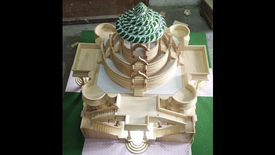 A model of the proposed new Jain temple. (HT Photo) A model of the proposed new Jain temple. (HT Photo)