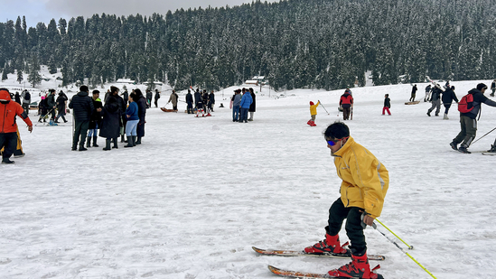 Skiing in Gulmarg: Gulmarg in Jammu and Kashmir is known as the skiing capital of India, with slopes suitable for both beginners and experienced skiers. (ANI)
