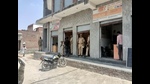 Police team deployed in Kadarwadi village of Kasganj. (HT Photo) Police team deployed in Kadarwadi village of Kasganj. (HT Photo)