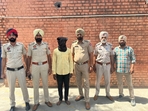 Accused Desai Mohan at Police custody the Cantt police station at Bathinda on Monday. (Sanjeev Kumar/HT photo) Accused Desai Mohan at Police custody the Cantt police station at Bathinda on Monday. (Sanjeev Kumar/HT photo)