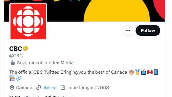 CBC, the Canadian state network, has been labelled as ‘government-funded media’ by Twitter. (Elon Musk/Twitter) CBC, the Canadian state network, has been labelled as ‘government-funded media’ by Twitter. (Elon Musk/Twitter)