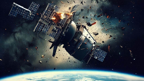 The majority of the spacecraft is projected to burn up when it passes through the atmosphere.(Representative Image/ generated using Microsoft Bing AI Image creator) The majority of the spacecraft is projected to burn up when it passes through the atmosphere.(Representative Image/ generated using Microsoft Bing AI Image creator)