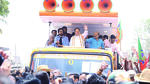 Chief minister Basavaraj Bommai, along with the BJP chief JP Nadda and Kannada film star Kichcha Sudeep, held a massive roadshow while he was on his way to file his nomination papers in Shiggaon. (HT Photo) Chief minister Basavaraj Bommai, along with the BJP chief JP Nadda and Kannada film star Kichcha Sudeep, held a massive roadshow while he was on his way to file his nomination papers in Shiggaon. (HT Photo)