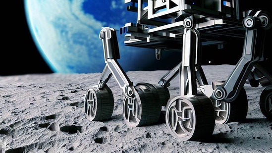 China planning to use 3D printing robots to build building structures on moon.(Representative visuals / Image created using Bing AI Image creator) China planning to use 3D printing robots to build building structures on moon.(Representative visuals / Image created using Bing AI Image creator)