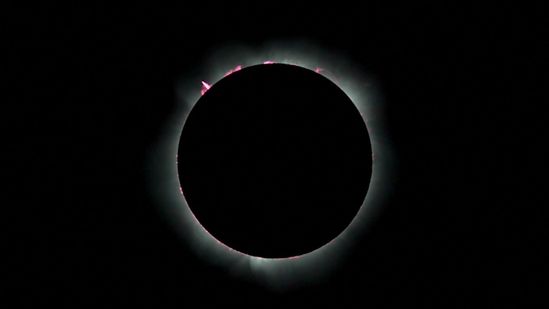 A total solar eclipse was seen from Exmouth, Western Australia on Thursday.(via REUTERS)