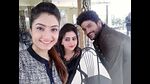 Vaisshnavi (Left) on the sets of Agnisakshi with late actor Sampath J Ram (Right) Vaisshnavi (Left) on the sets of Agnisakshi with late actor Sampath J Ram (Right)