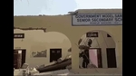 Irons bars in the roof collapsed while the work to raze Government Model Sanskriti Senior Secondary School at Rampur Sarsehri village in Ambala Cantonment was underway on Wednesday. (HT Photo) Irons bars in the roof collapsed while the work to raze Government Model Sanskriti Senior Secondary School at Rampur Sarsehri village in Ambala Cantonment was underway on Wednesday. (HT Photo)