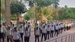 Traffic police personnel take part in a training session. (HT Photo) Traffic police personnel take part in a training session. (HT Photo)