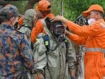 NDRF teams reached and initiating rescue operation after gas leak incident at Sua road, Giaspura area in Ludhiana on Sunday. ((Photo by Gurpreet Singh/Hindustan Times)) NDRF teams reached and initiating rescue operation after gas leak incident at Sua road, Giaspura area in Ludhiana on Sunday. ((Photo by Gurpreet Singh/Hindustan Times))