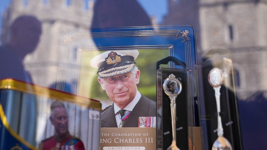 King Charles Coronation: A view of souvenirs designed for the Coronation of Britain's King Charles in Windsor, Britain.(Reuters)