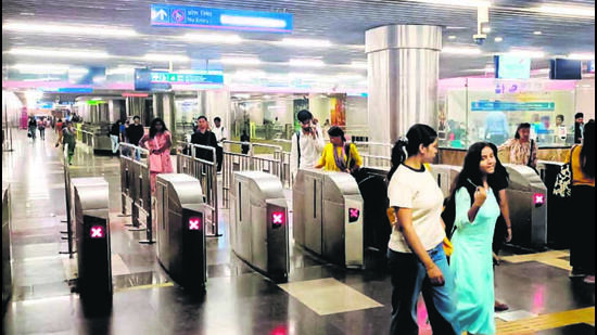 Entry at the station now is only allowed from gate number 1. (HT Photo) Entry at the station now is only allowed from gate number 1. (HT Photo)