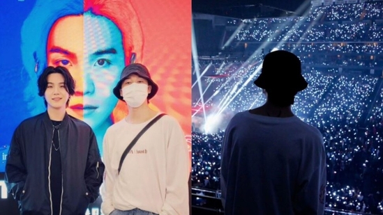 BTS' Jimin posed with Suga at his first-ever solo concert in the US.