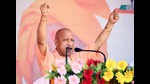 UP chief minister Yogi Adityanath speaking at a public meeting in Prayagraj on Tuesday. (HT Photo) UP chief minister Yogi Adityanath speaking at a public meeting in Prayagraj on Tuesday. (HT Photo)