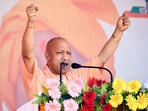 UP chief minister Yogi Adityanath speaking at a public meeting in Prayagraj. UP chief minister Yogi Adityanath speaking at a public meeting in Prayagraj.