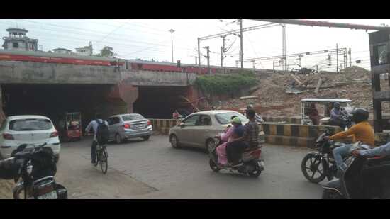 The Niranjan railway under bridge in Prayagraj . (HT Photo) The Niranjan railway under bridge in Prayagraj . (HT Photo)