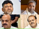 (clockwise): DK Shivakumar, Siddaramaiah, Basavaraj Bommai and HD Kumaraswamy. (clockwise): DK Shivakumar, Siddaramaiah, Basavaraj Bommai and HD Kumaraswamy.