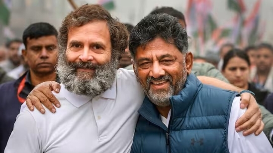 Karnataka Congress president DK Shivakumar with Rahul Gandhi during the party's 'Bharat Jodo Yatra'. (PTI file) Karnataka Congress president DK Shivakumar with Rahul Gandhi during the party's 'Bharat Jodo Yatra'. (PTI file)
