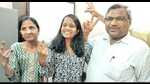 Ninth rank holder Kanika Goyal with her family in Kaithal. Ninth rank holder Kanika Goyal with her family in Kaithal.